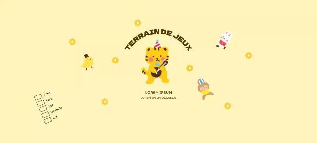 Design promotionnel d'un café pour enfants avec des illustrations d'animaux mignons