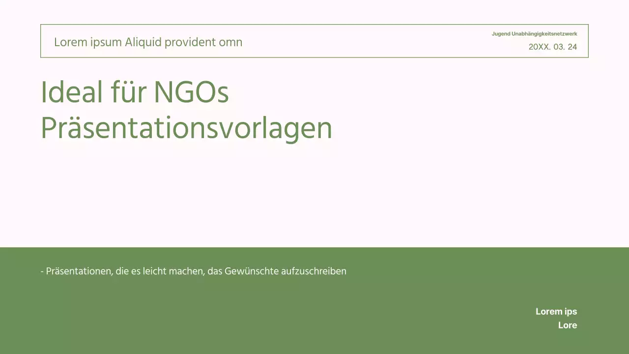 Einfache, grüne und rosa Berichte für NGOs