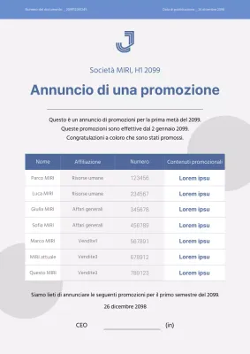Un annuncio di promozione moderno in blu e grigio