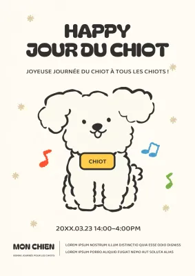 Promouvoir une belle journée de chien en ivoire et noir