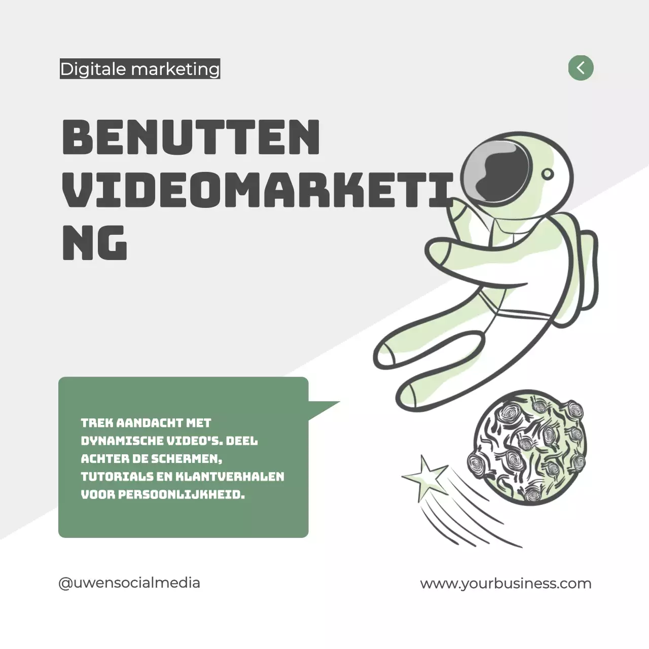 Grijze en groene moderne digitale marketinggids Tips