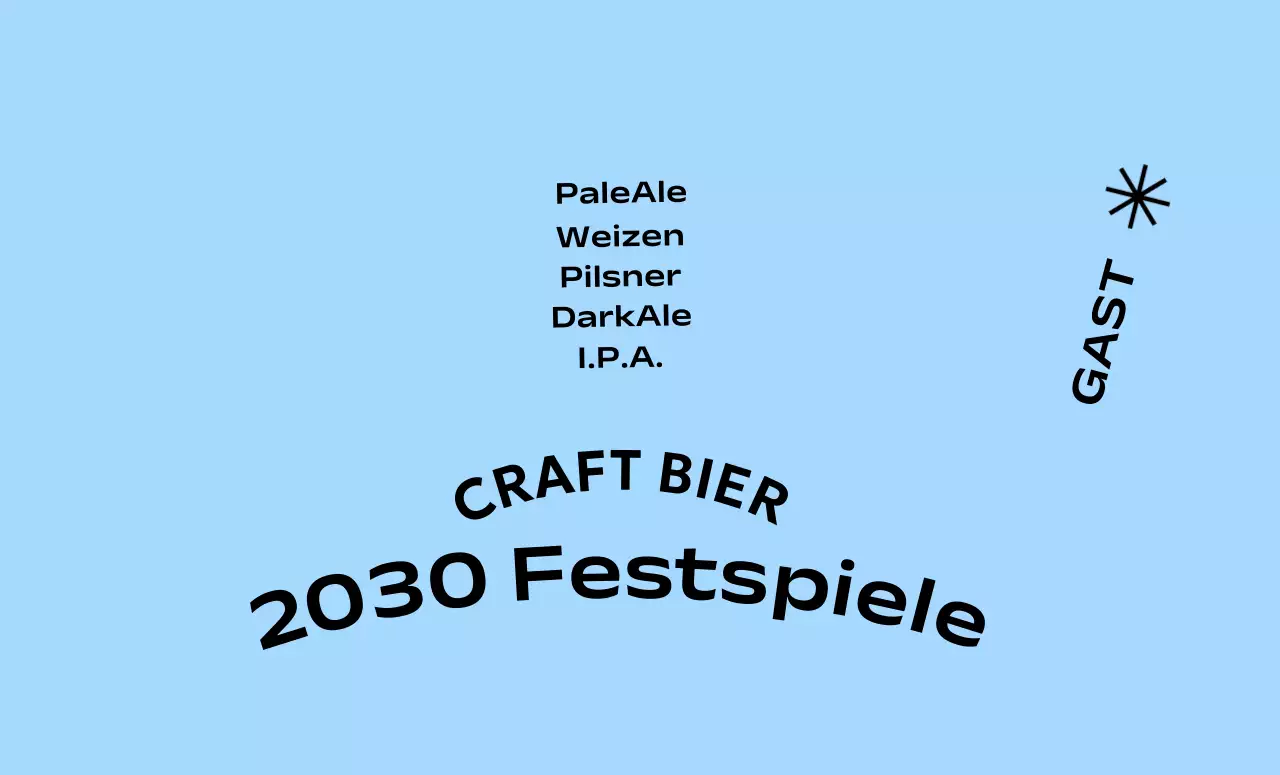 Ein einfaches Konzept für ein Craft Beer Festival mit monochromem Hintergrund und gotischer Schrift
