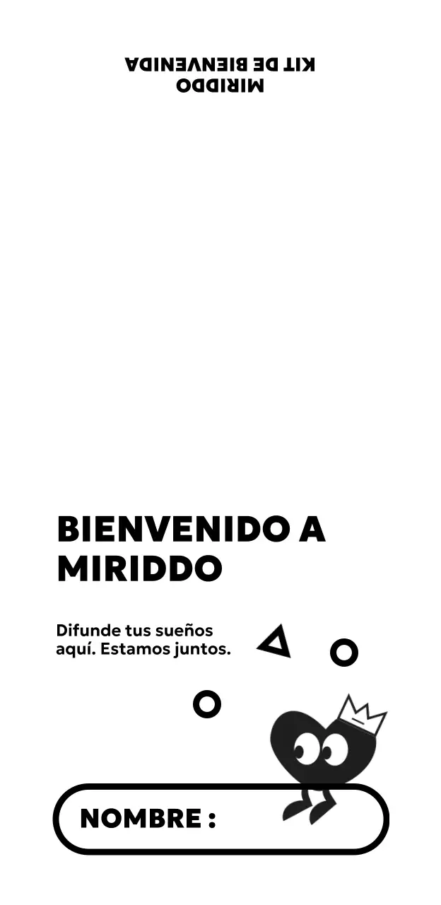 Sencillo y bonito kit de bienvenida con personajes y formas de corazón