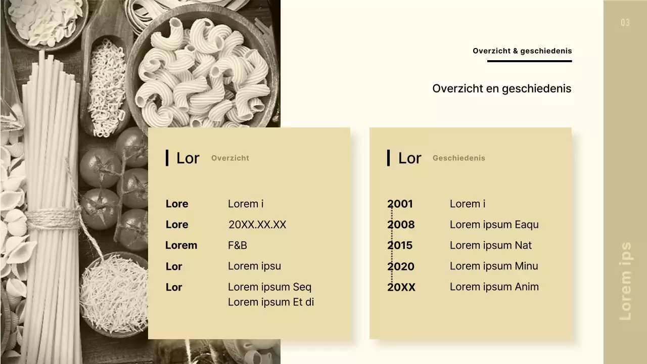 Modern foodservice voorstel in beige en bruin