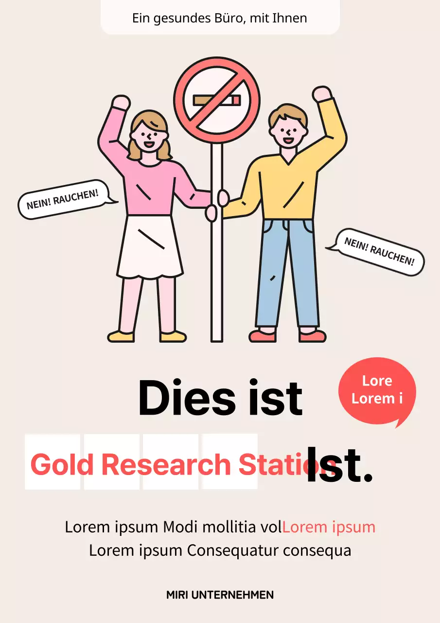 Beige's schöne rauchfreie Ankündigung