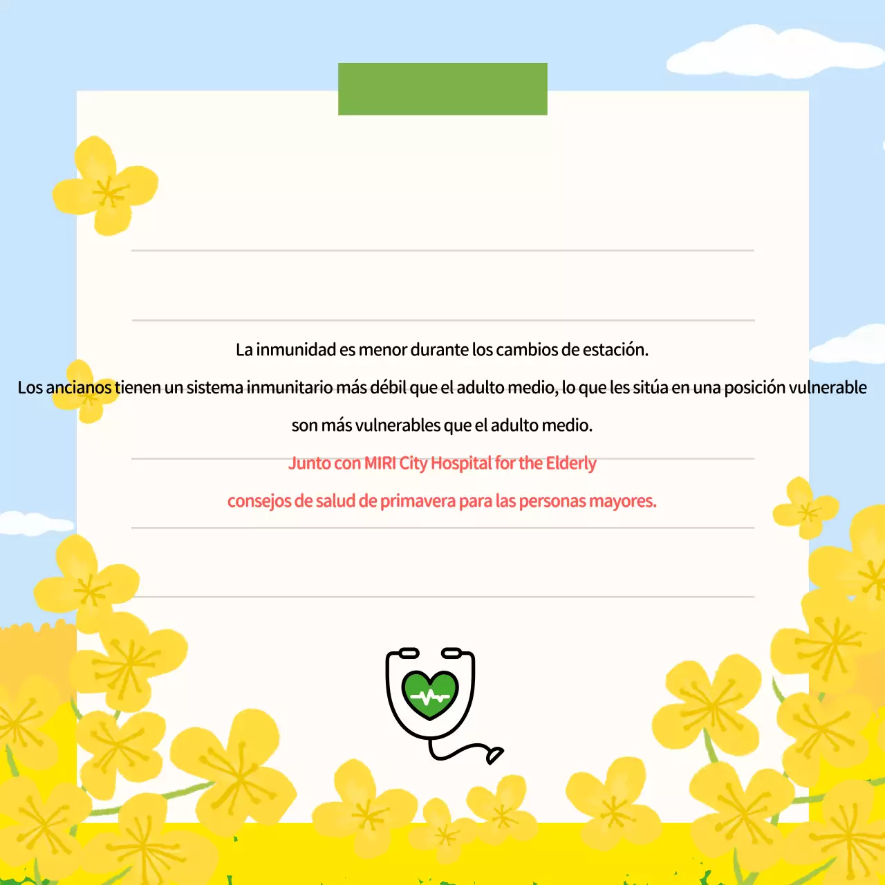 Consejos de salud para el bonito color verde y amarillo de la primavera