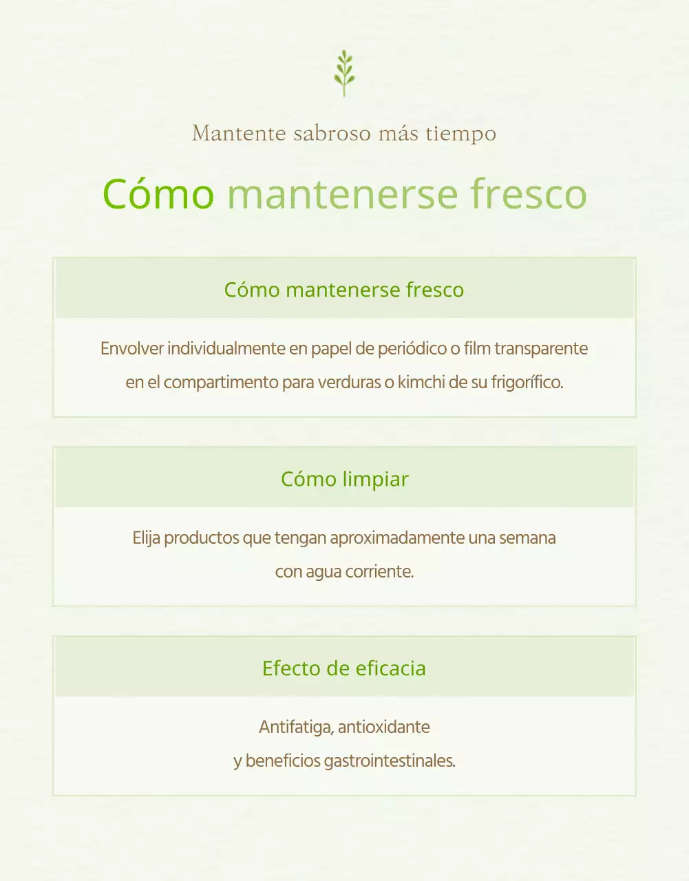 Explicación de los productos verdes y amarillos a la venta