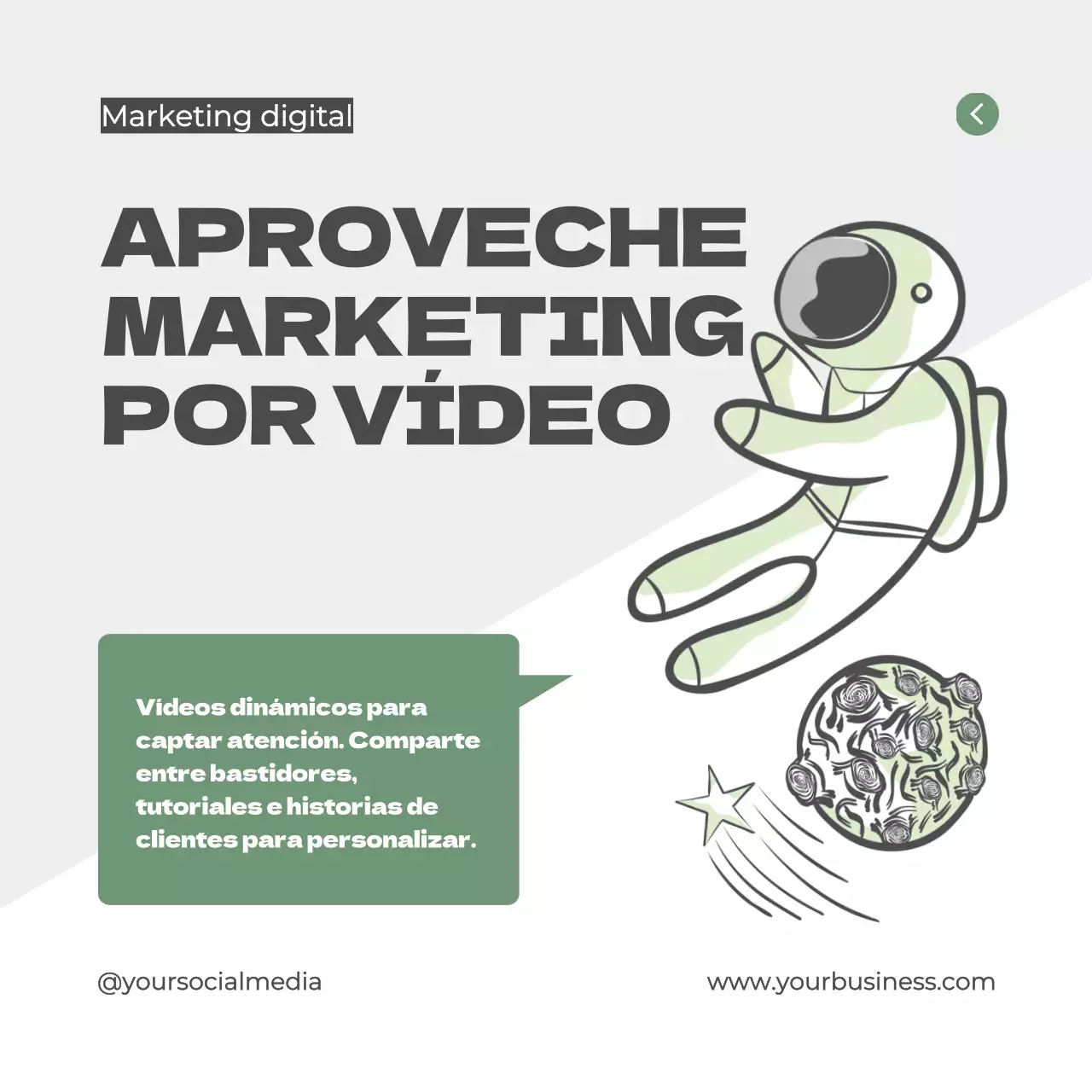 Gris y verde Guía de consejos de marketing digital moderno