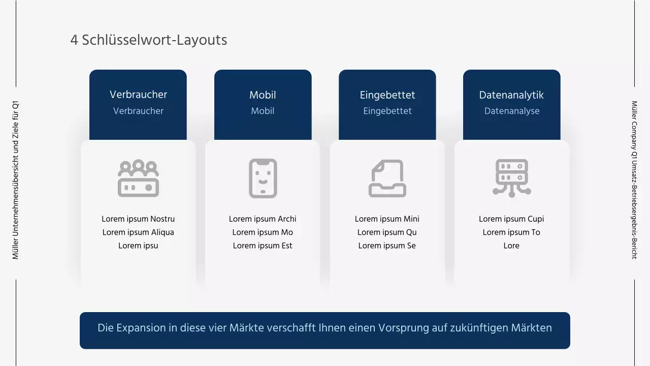 Moderne Geschäftsberichte in Grau und Blau