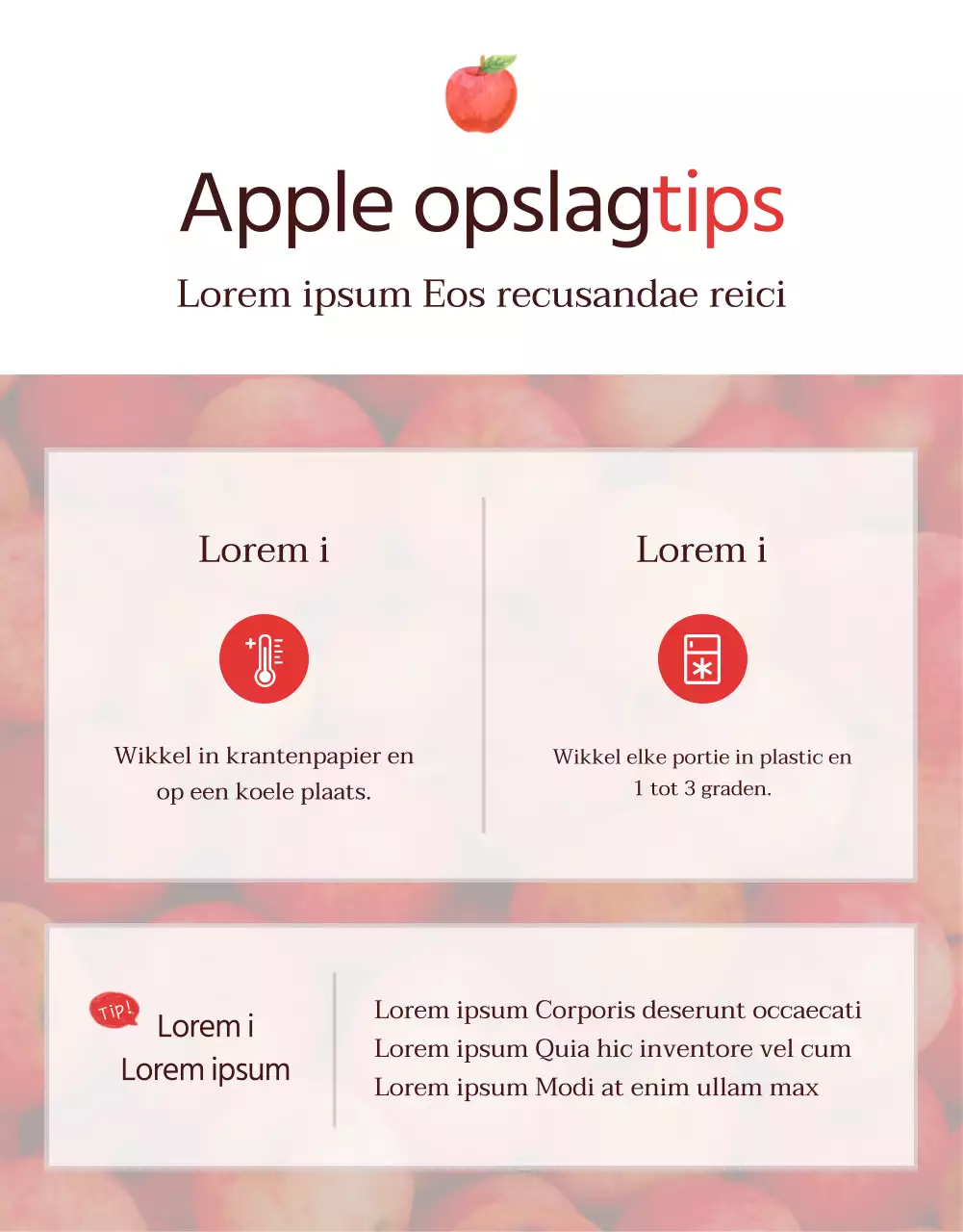 De verkoop van rode en grijze natuurconceptappels bevorderen