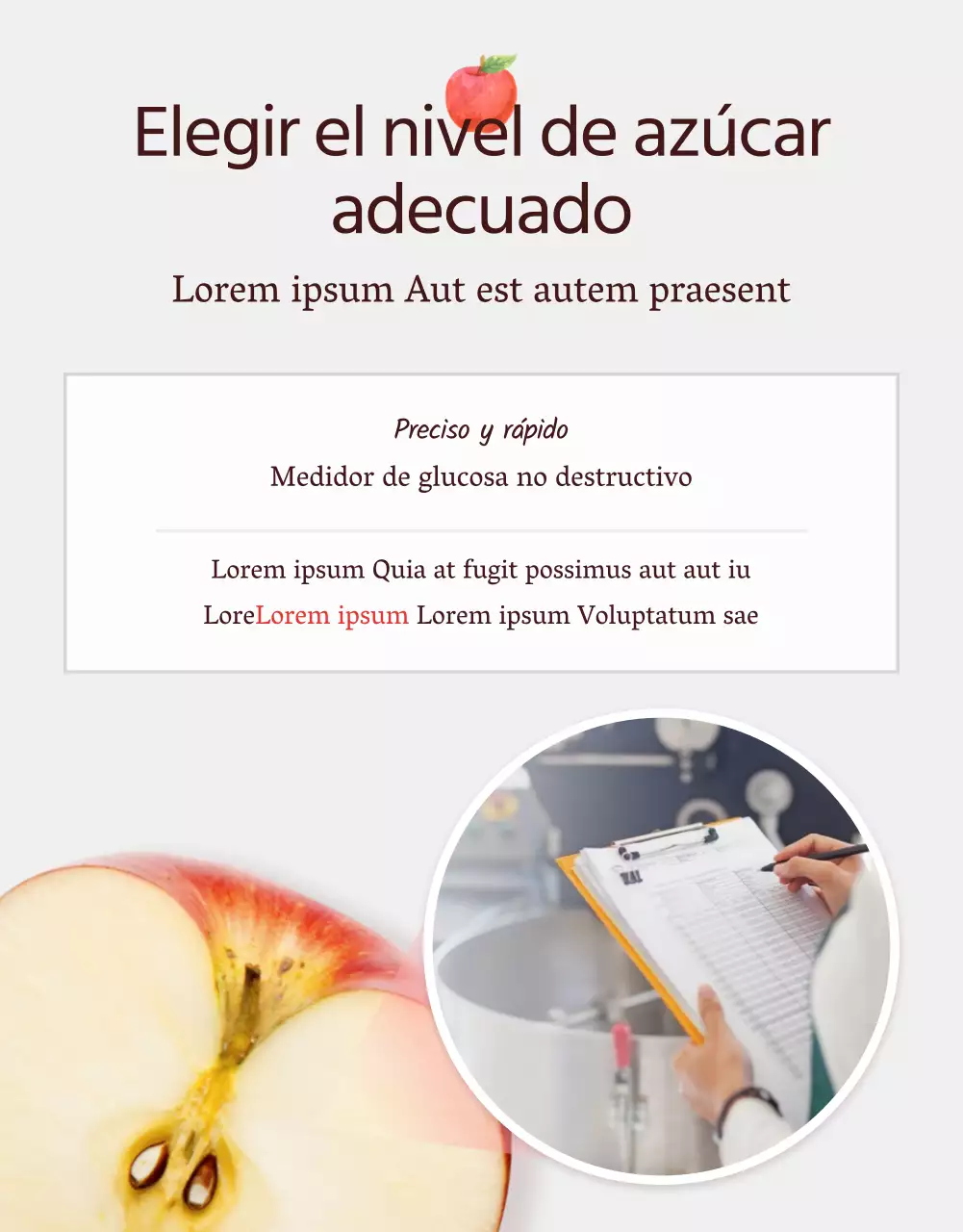 Promover la venta de manzanas de concepto natural rojas y grises