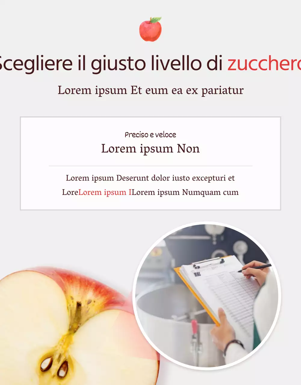 Promuovere la vendita di mele di concetto naturali rosse e grigie