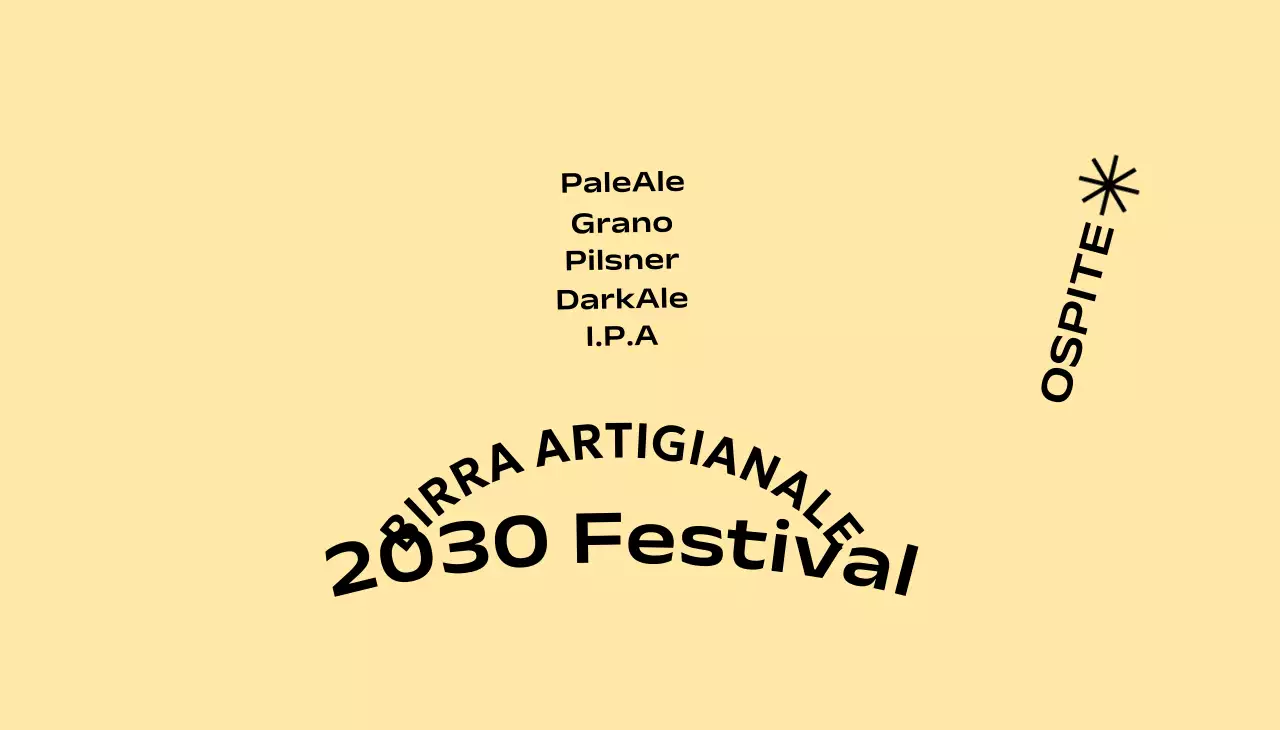 Un semplice concetto di festival della birra artigianale con uno sfondo monocromatico e un font gotico