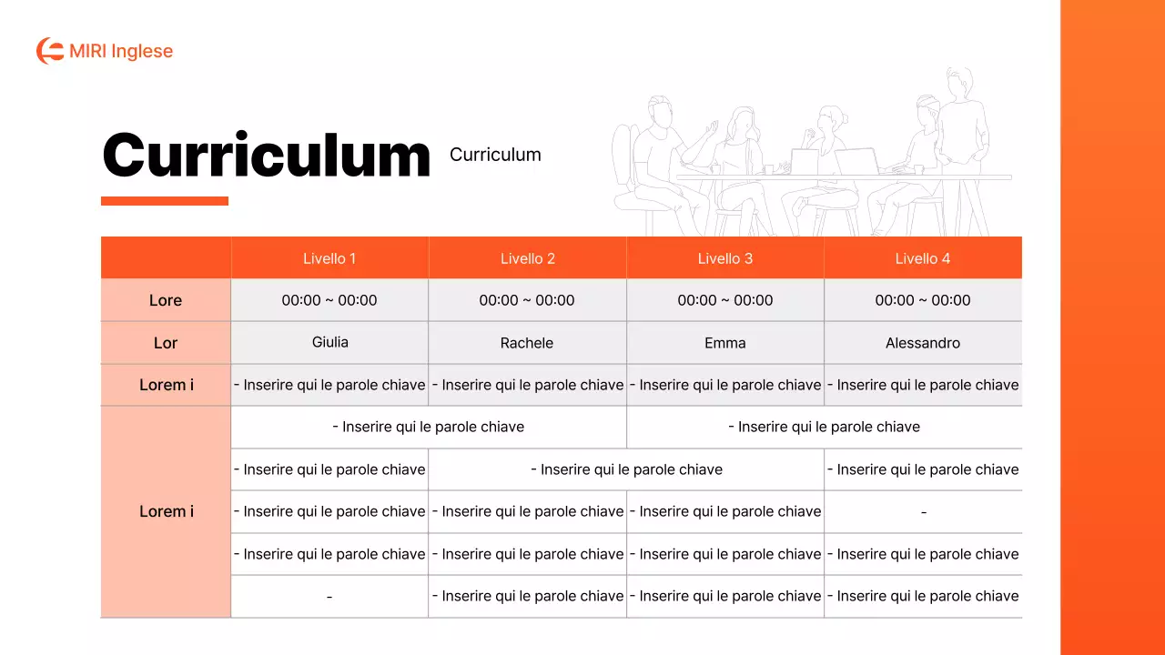 Un semplice prospetto scolastico arancione e bianco