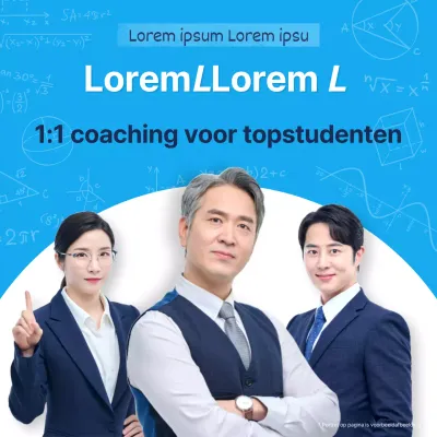 Promoot trendy docenten met een lichtblauwe achtergrond