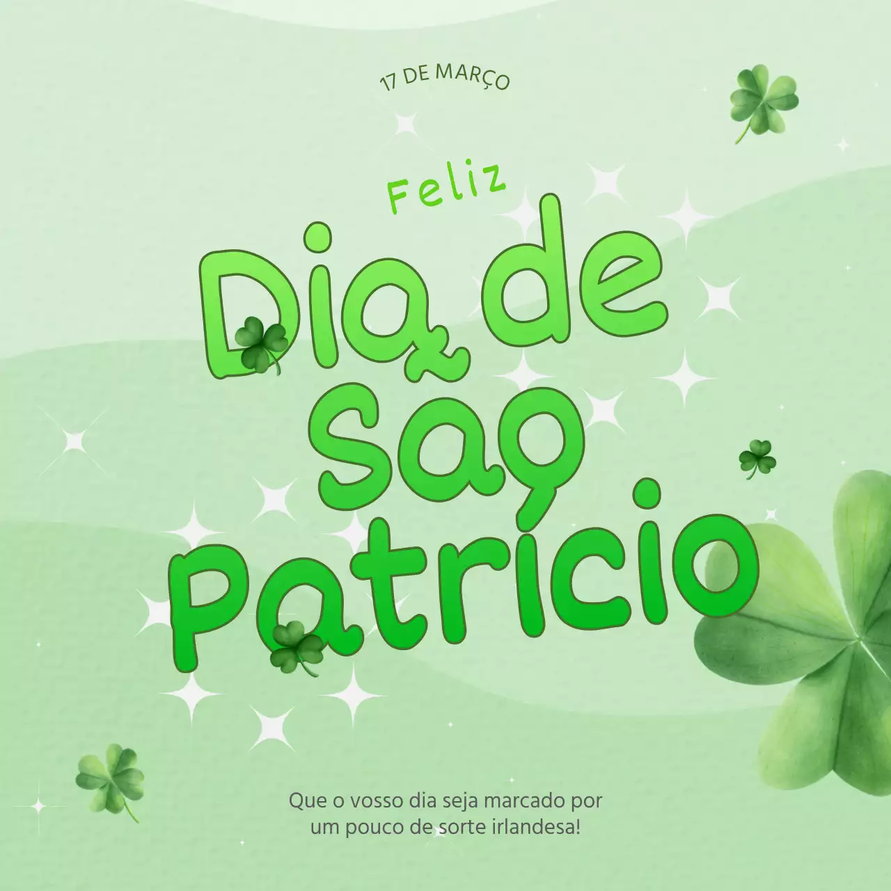 Campanha "Green and Lime Simple Saint Patrick's Day