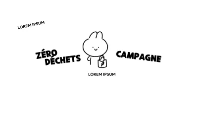 Campagne "zéro déchet" avec de jolies illustrations de lapins dessinées à la main