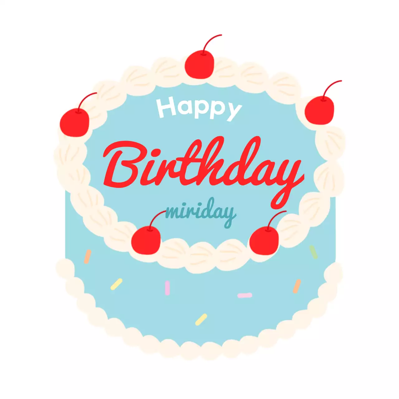 Colorful birthday cake concept lettering