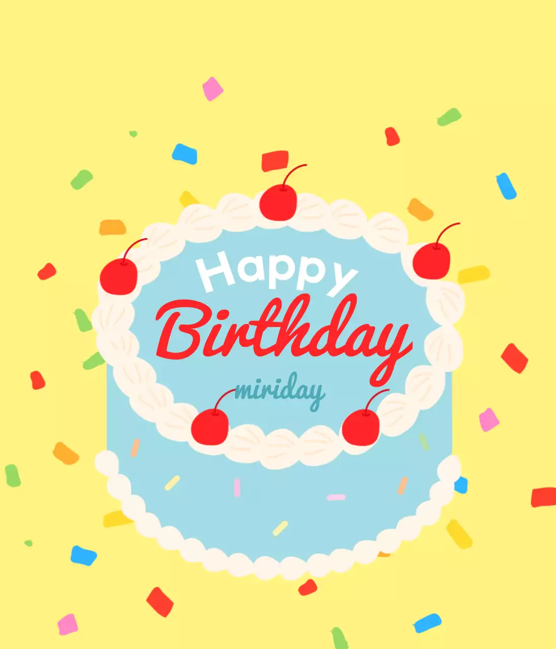 Colorful birthday cake concept lettering