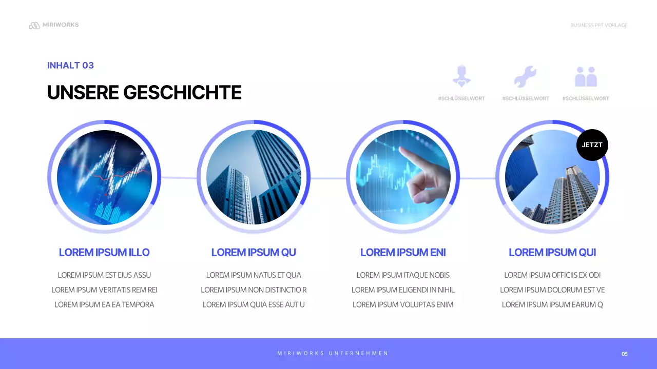 Ein einfaches blaues und lilafarbenes Anschreiben für ein Unternehmen