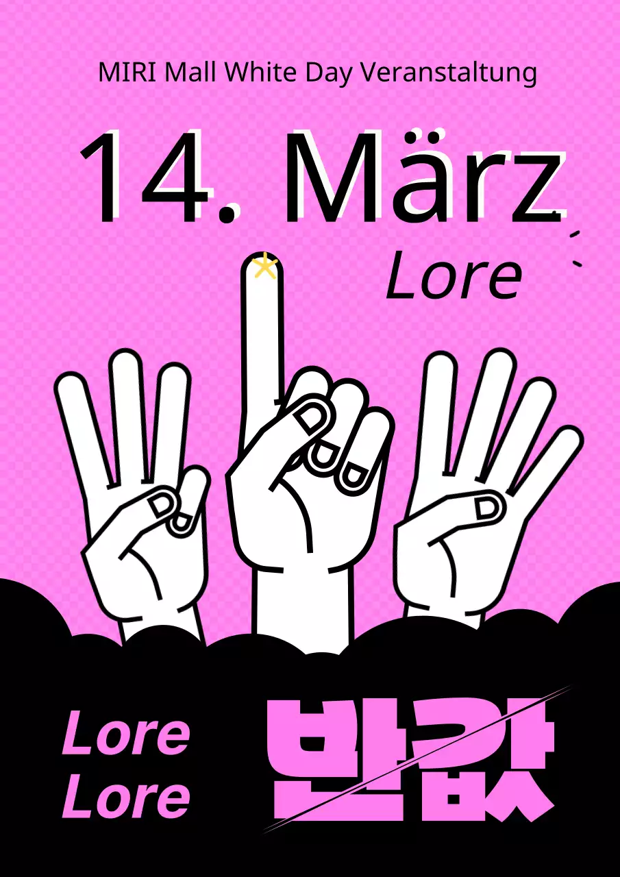 Simple White Day - Anzeige mit halbem Preisnachlass in Rosa und Schwarz