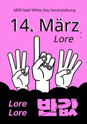 Simple White Day - Anzeige mit halbem Preisnachlass in Rosa und Schwarz