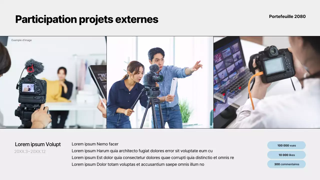 Un portfolio simple de demandeur d'emploi en blanc et bleu clair