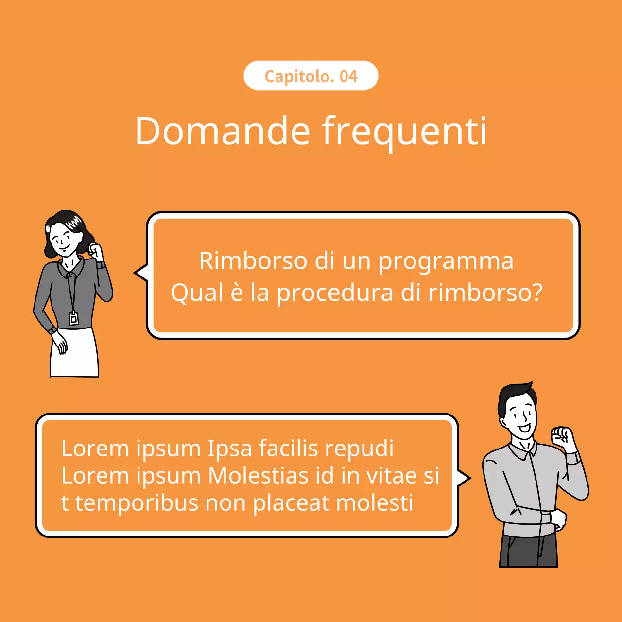 Promuovere annunci di servizio al cliente di colore arancione e grigio