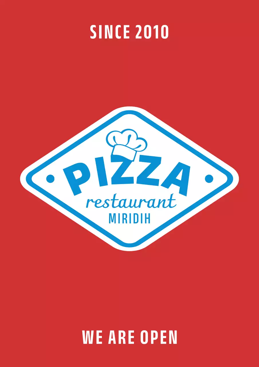 Restoran Italia Pizza Merah Biru