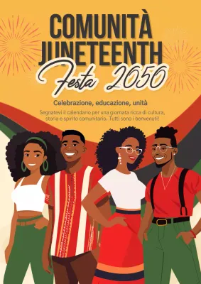 Pubblicità di tendenza per il Juneteenth Festival in giallo e rosso