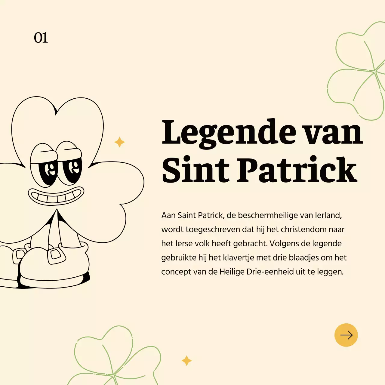 Groen en beige eenvoudig verhaal voor St. Patrick Day Publiciteit