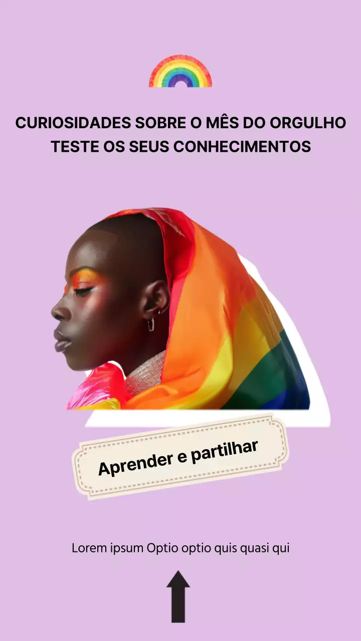 Anúncio do evento do Mês do Orgulho Lilás e Bege Simples