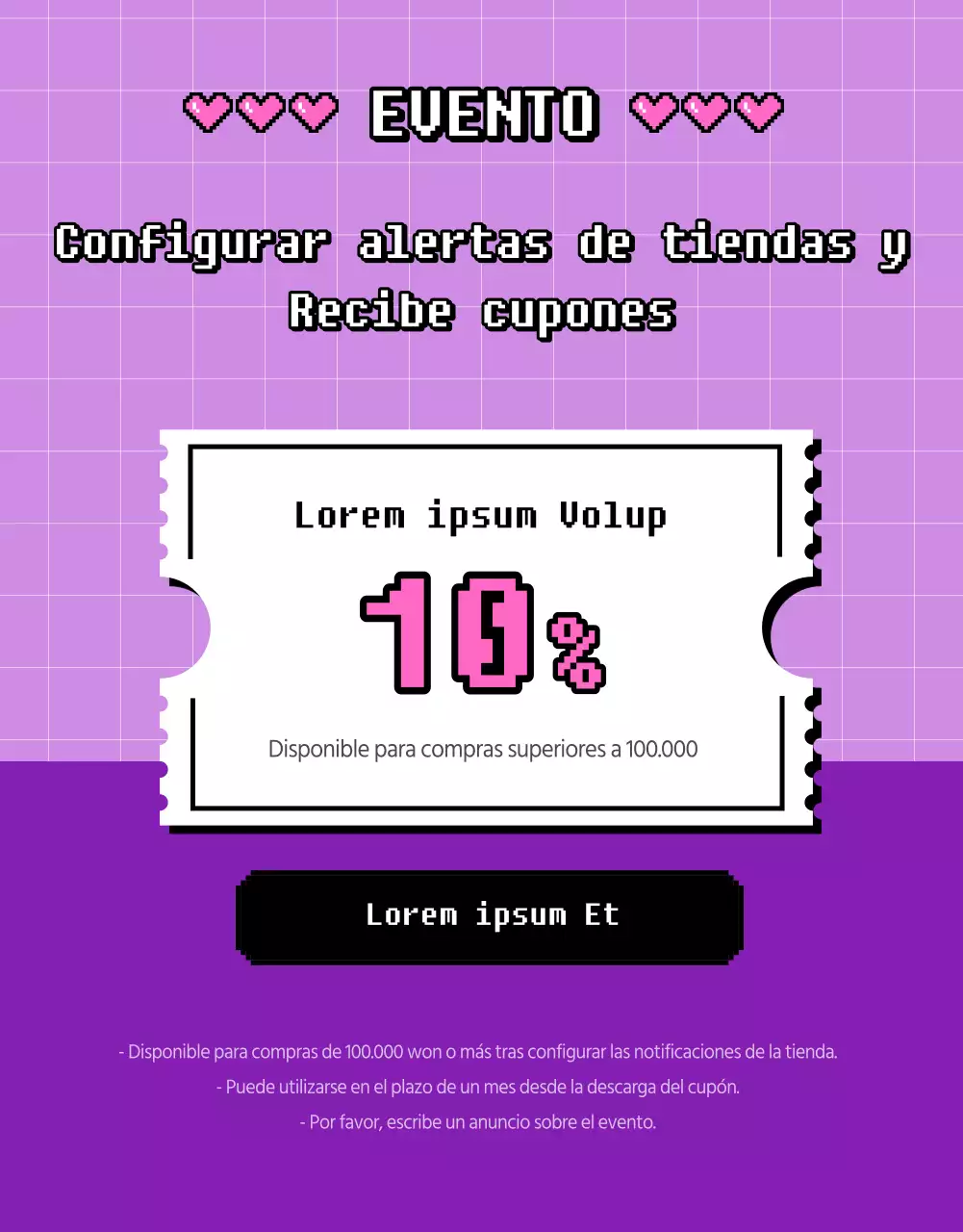 Promoción de empleo en el extranjero en morado y rosa