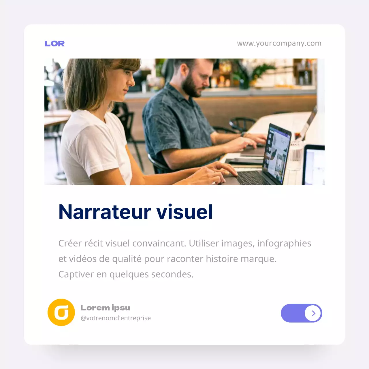 Blanc Pourpre Minimal Médias sociaux Conseils marketing Publicité