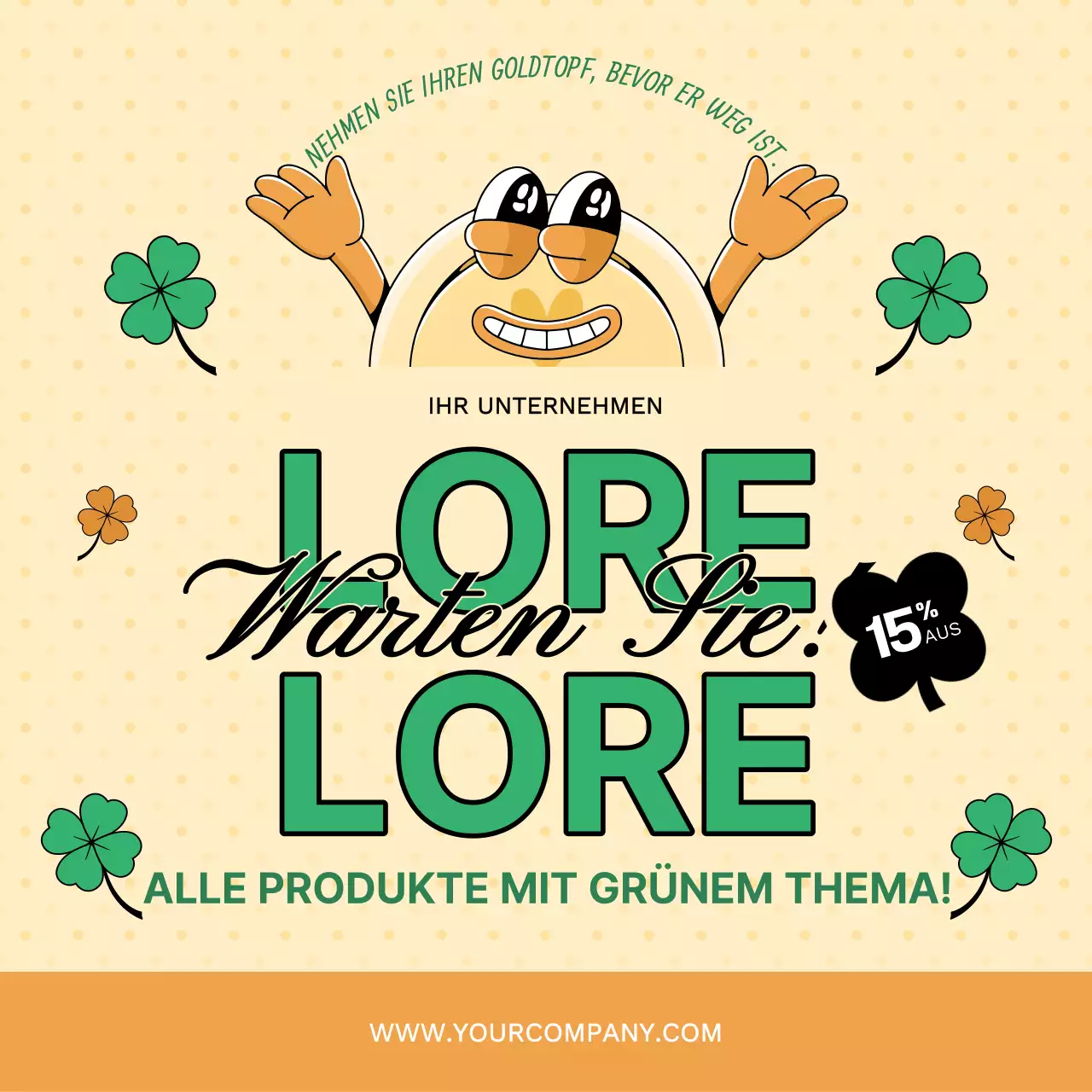 Gelb und Grün Bold St. Patrick Lucky Deals Werbung