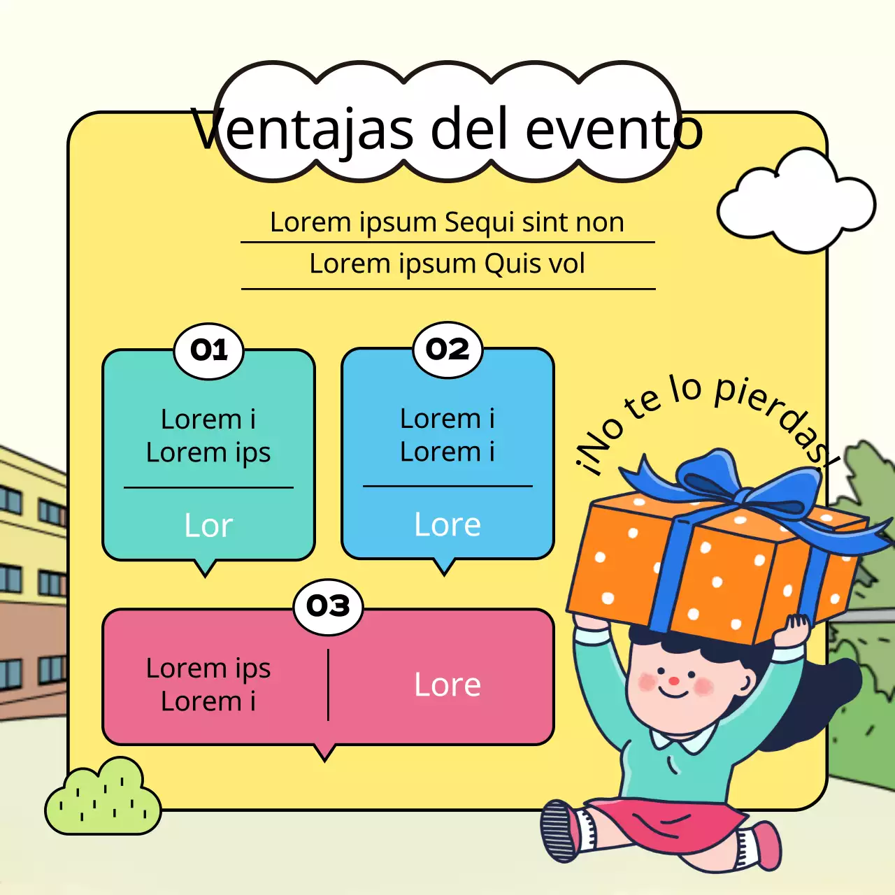 La vuelta al cole animada en azul claro en el acto