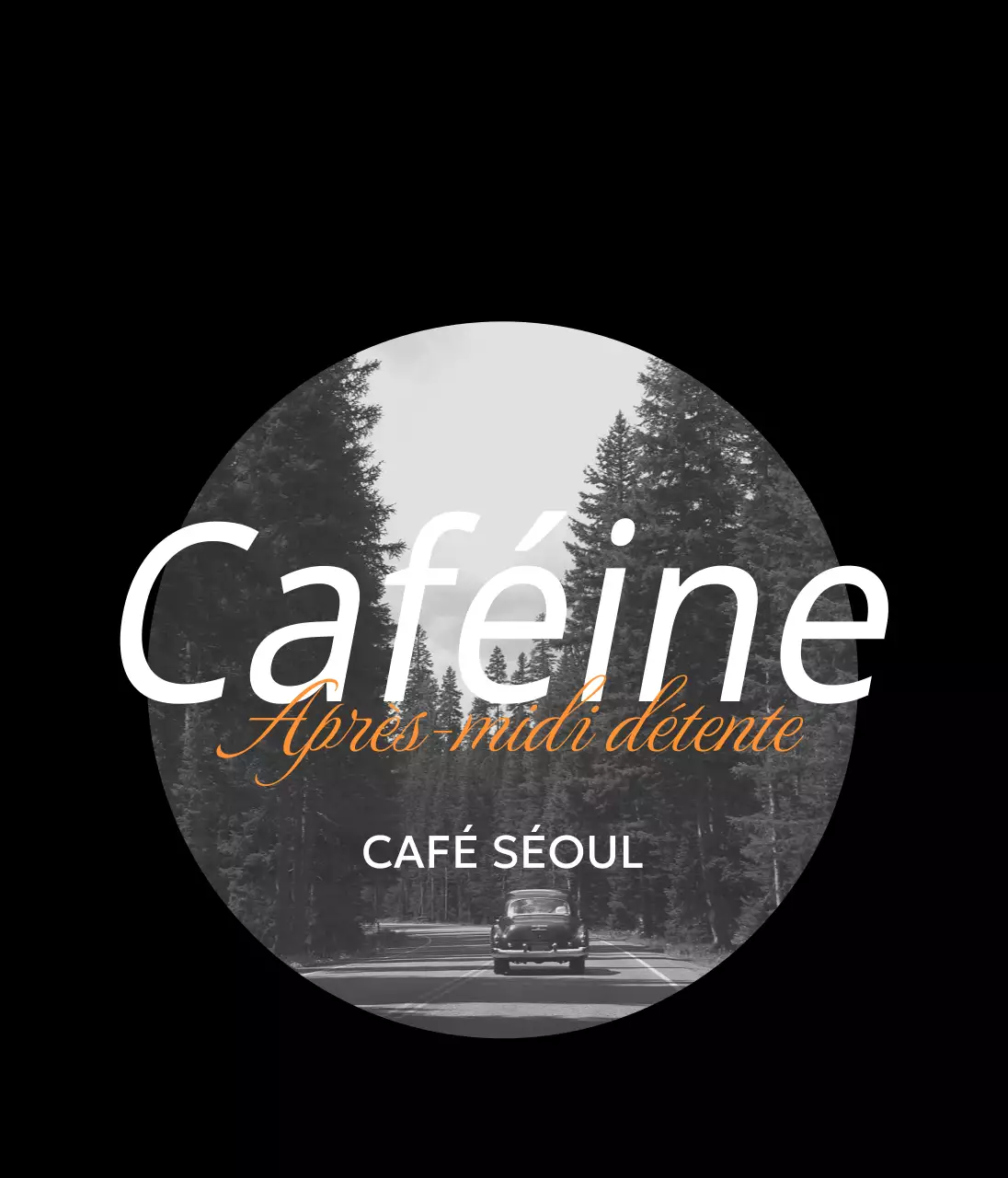 Cadre circulaire noir et orange vintage goods