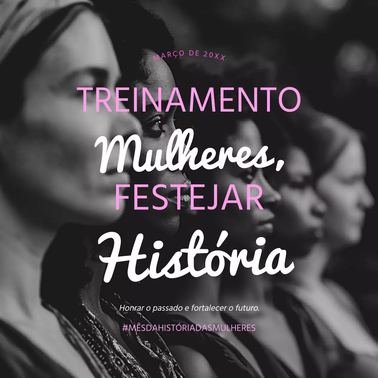 Uma campanha social ousada em preto e cor-de-rosa para o Mês da História da Mulher