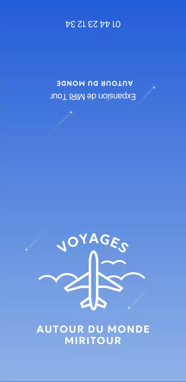 Marchandise simple d'agence de voyage avec une grille bleue et l'illustration d'un avion.