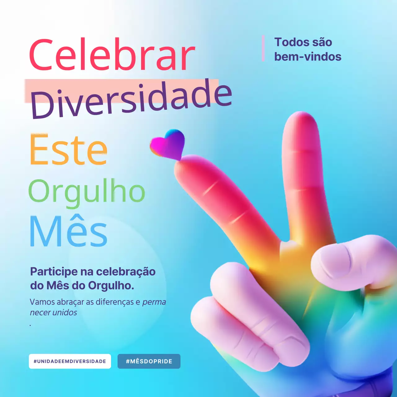 Azul celeste e arco-íris na moda Anúncio do Mês do Orgulho da Diversidade