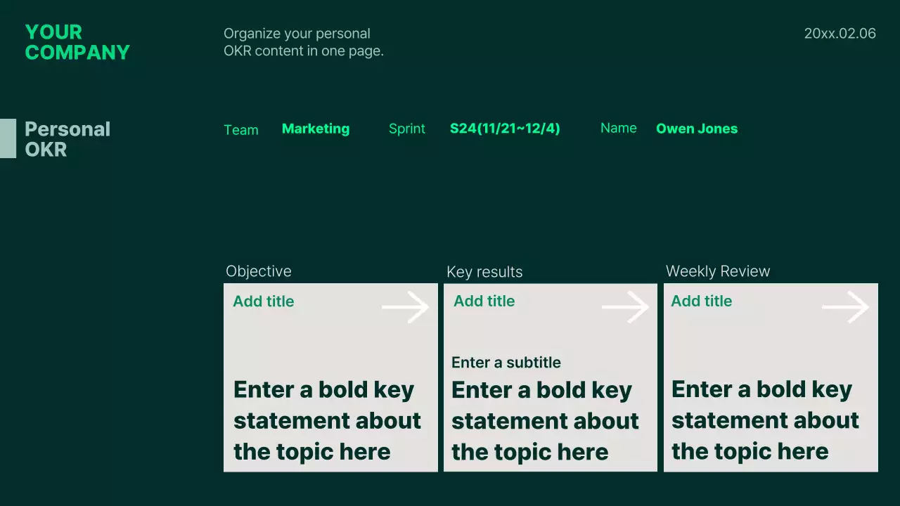 그린 모던 비즈니스 템플릿 프레젠테이션