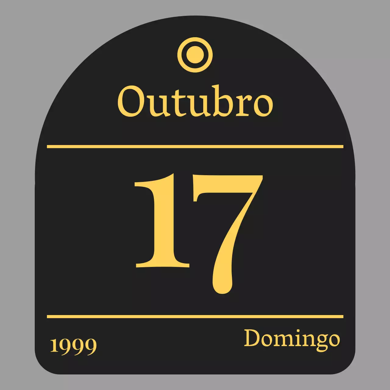 Design em estilo de calendário que permite inserir qualquer data que desejar