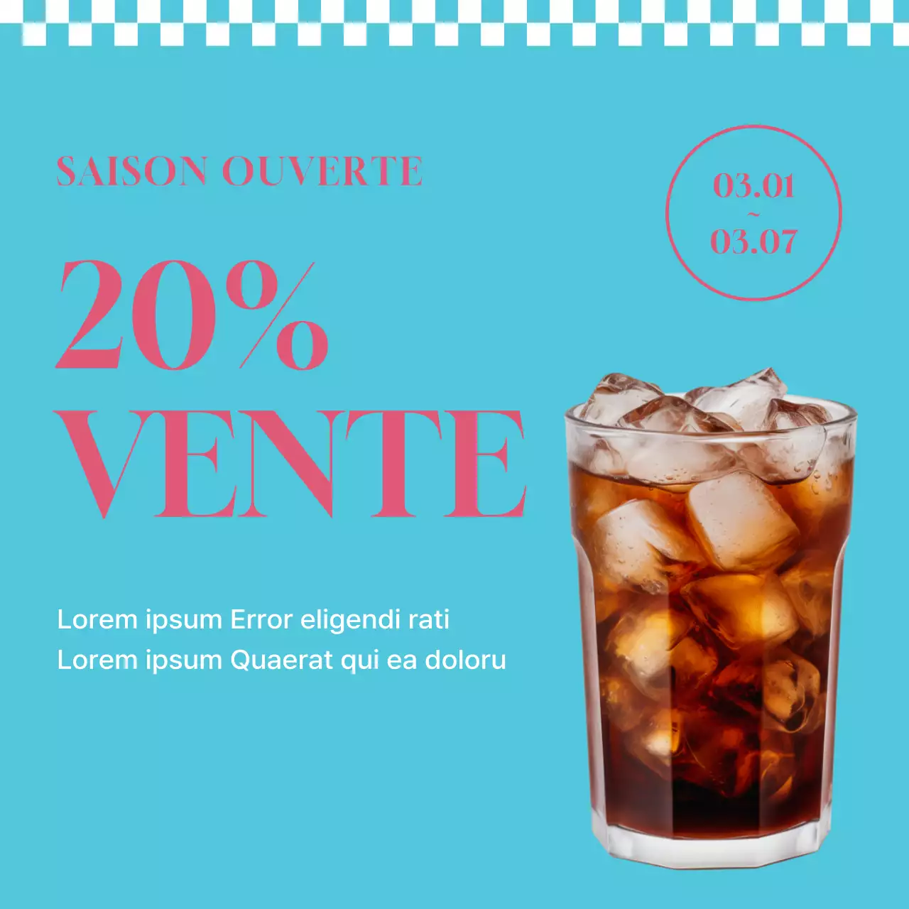 Promouvoir le menu de printemps d'un simple café en rose