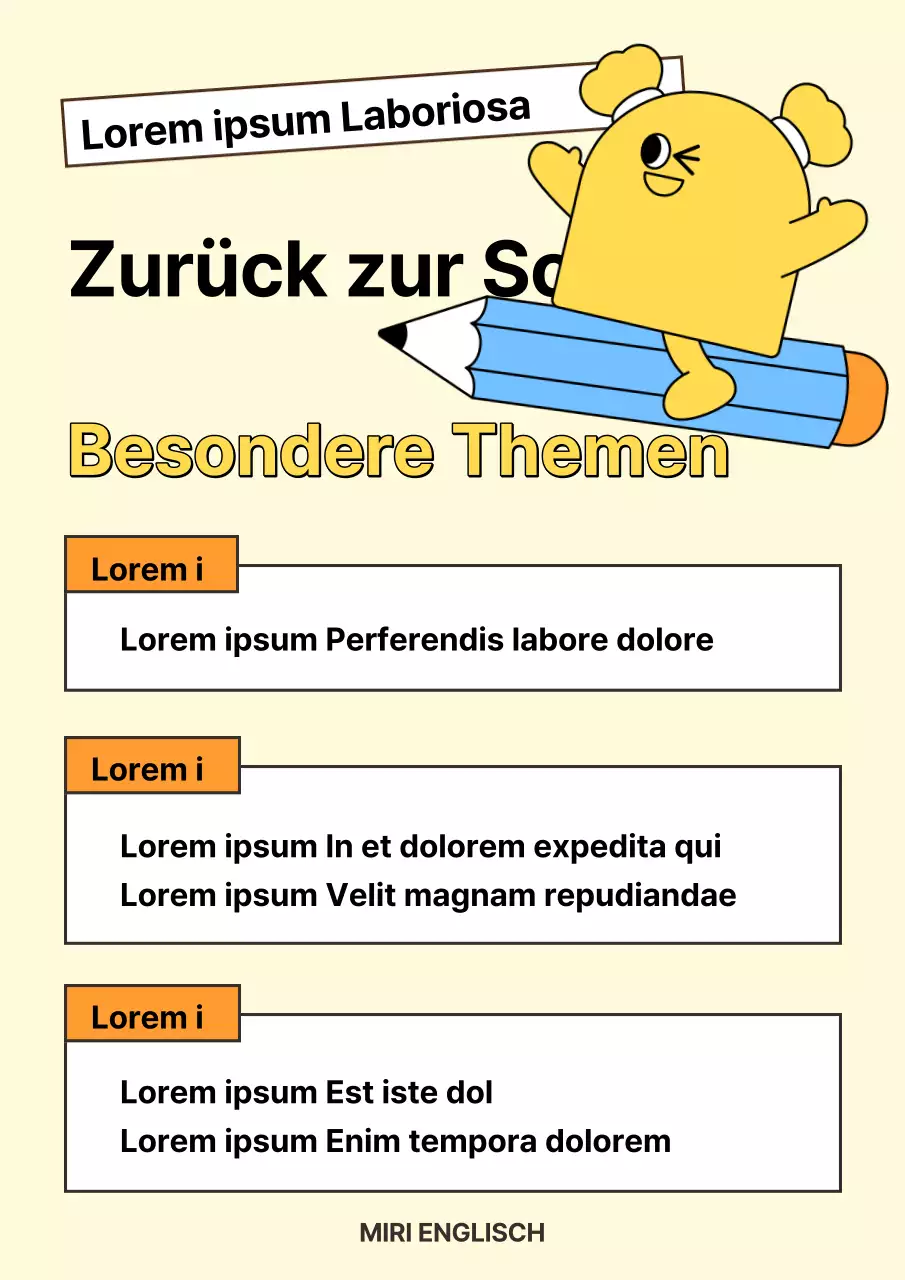 Einfache gelbe Seminarankündigungen für den Schulanfang