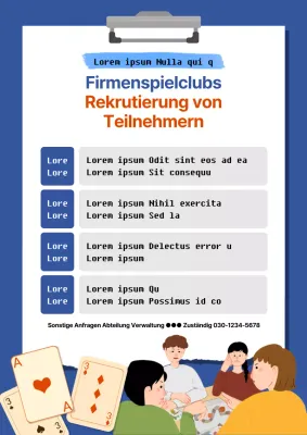 Orange und marineblaue Vintage-Club Rekrutierung Bekanntmachung