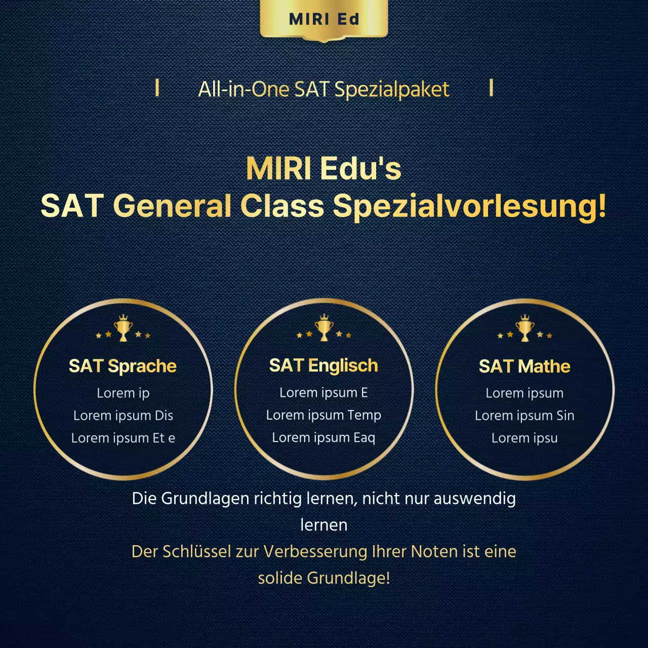 Förderung einer goldenen und luxuriösen SAT-Vorbereitungsschule für zurückkehrende Schüler