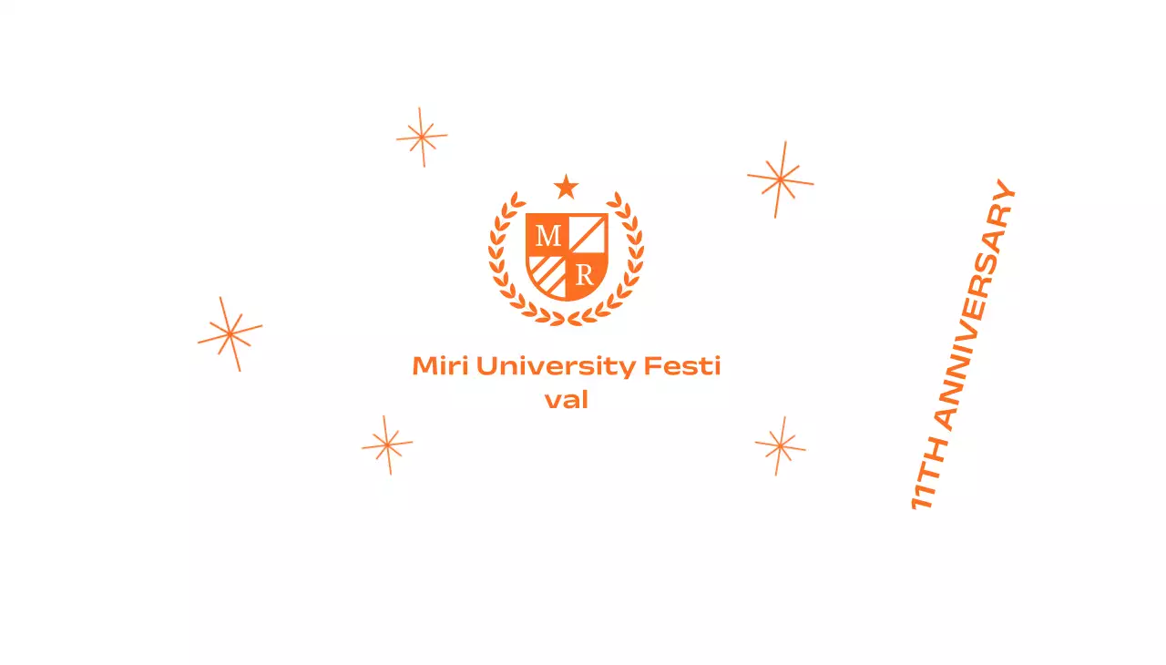 Perayaan sekolah dengan logo sekolah dengan pohon salam dan kilau