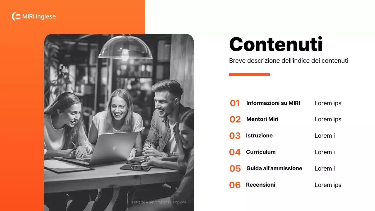 Un semplice prospetto scolastico arancione e bianco