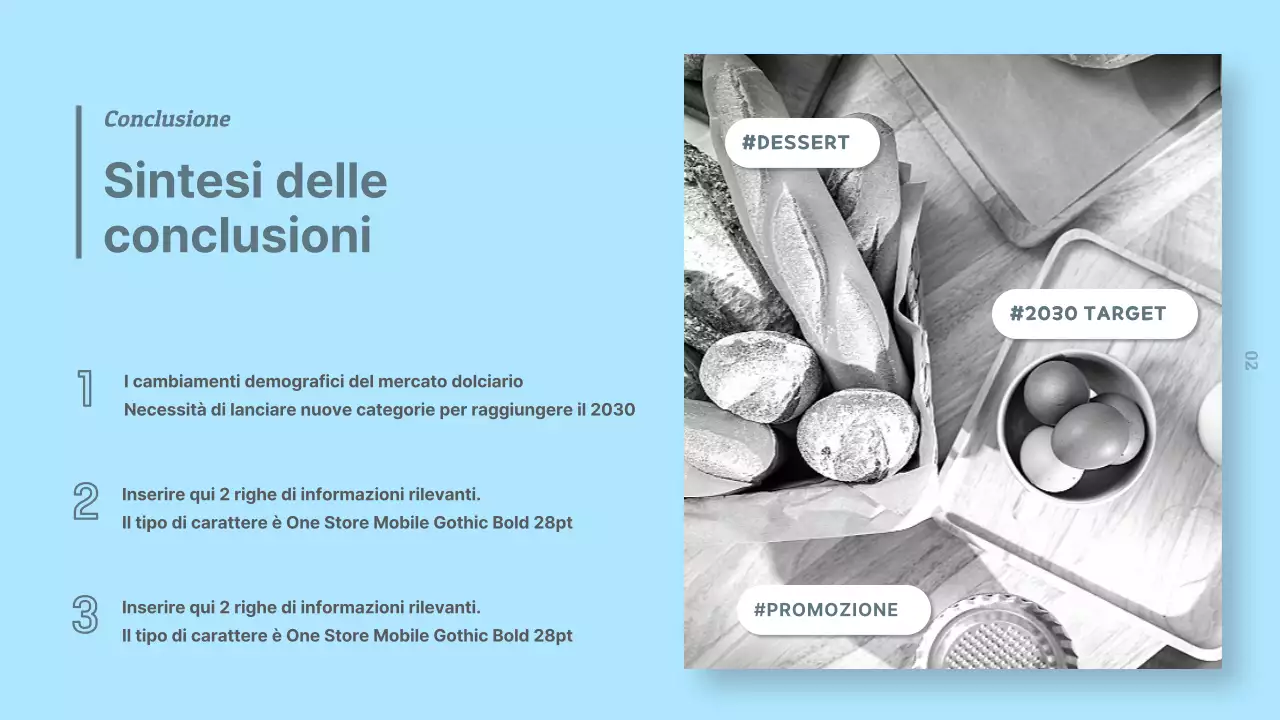 Semplice rapporto di ricerca sul mercato alimentare in nero, bianco e azzurro