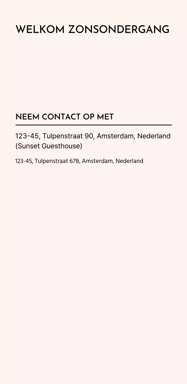 Rustig hotel concept ontwerp met alleen typografie